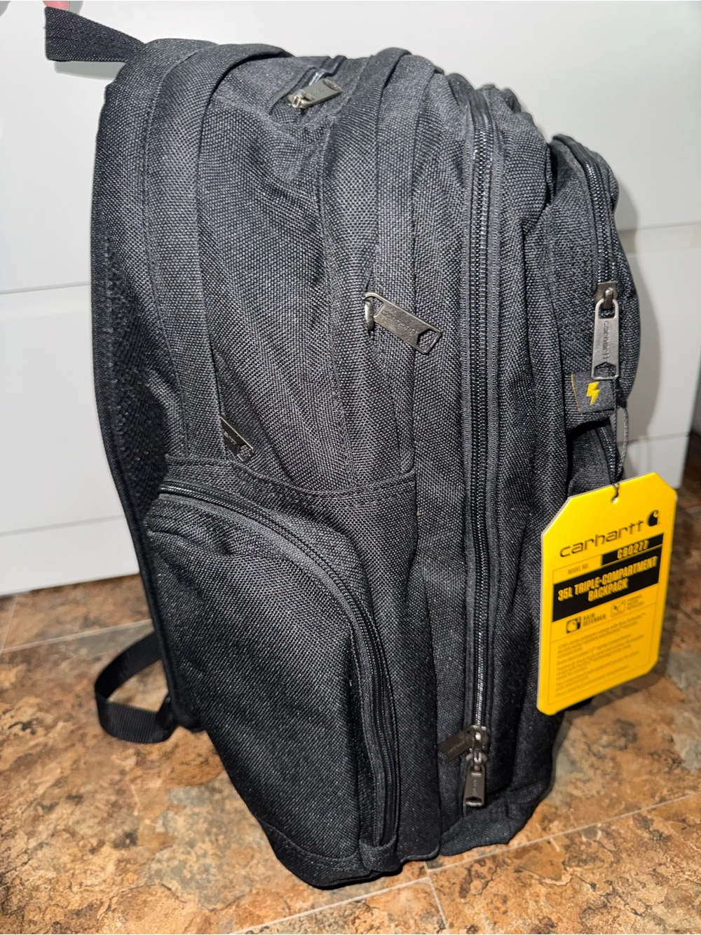 Carhartt Black Utility Backpack with Logo Patch - Picture 4 of 15